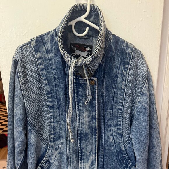 Really Cool Vintage 80s Acid Wash Denim Jean Jacket - Picture 1 of 6
